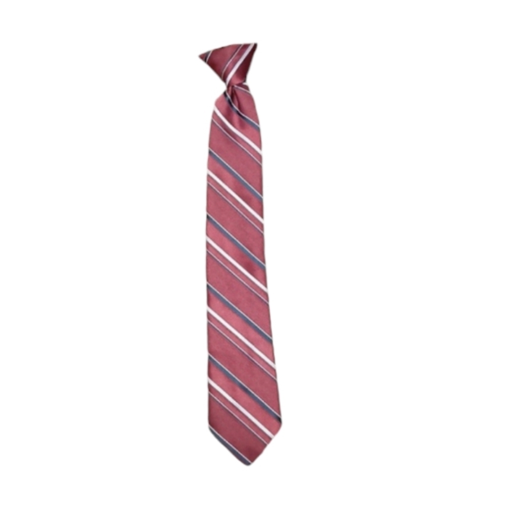 Don Loper Beverly Hills Burgundy Striped Clip On Tie 18 X 3.25